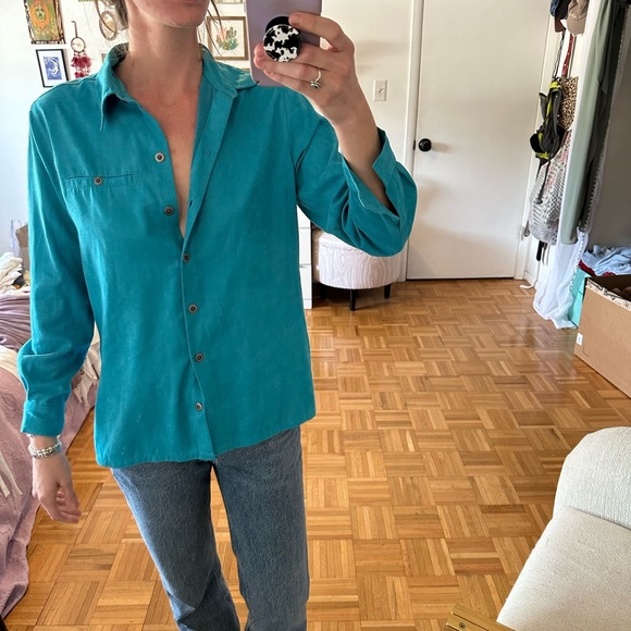 Chicos turquoise oversized blouse - Picture 1 of 4
